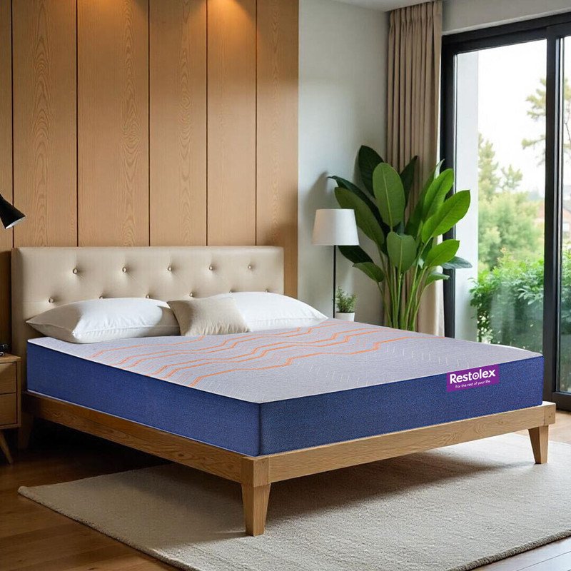 Restolex Anti-Stress Reversible Memory Foam Roll-Pack 6 inch King Memory Foam Mattress(L x W: 75 inch x 72 inch)