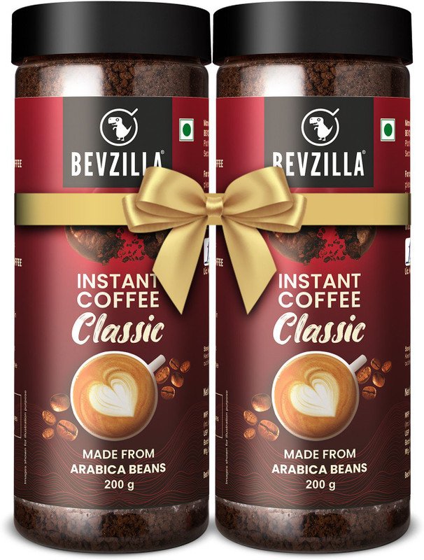 Bevzilla Pack of 2 Classic Coffee Powder|Hot & Cold Instant Coffee(2 x 200 g)