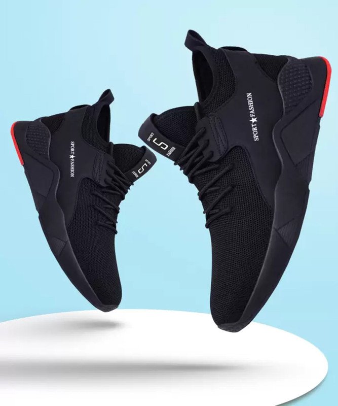 HOTSTYLE Running Shoes For Men(Black , 9)