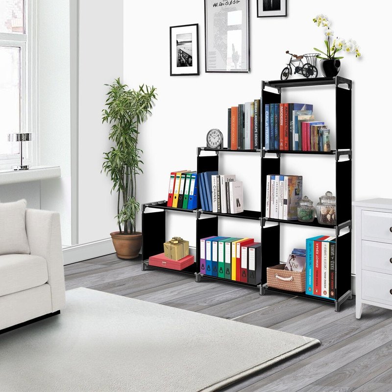 thos Metal Open Book Shelf(Finish Color – Black, DIY(Do-It-Yourself))