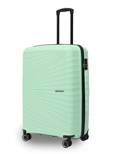 MOVE-MEANT Travel Crew Small Cabin 55Cm Suitcase 8 Wheels Number Lock Poly Carbonate HPS Green Trolley Bag for Men & Women | 360 Degree Wheeling System Luggage | Trolley Bags for Travel