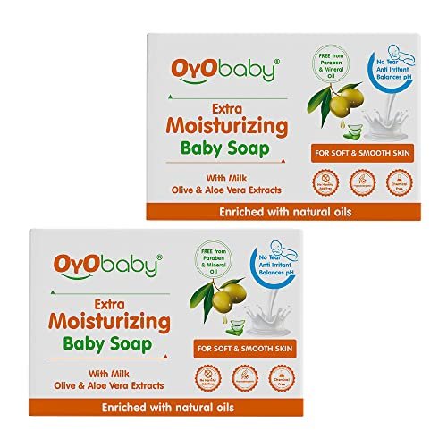 OYO BABY Baby Bathing Bar For Baby’s Sensitive Skin | Gentle Cleansing, Skin-friendly, pH 5.5, 75gm (Pack of 2)