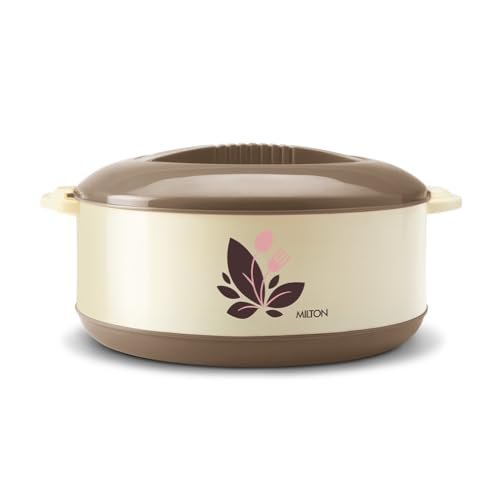 MILTON Orchid 850 Inner Steel Casserole, 790 ml, Light Brown | PU Insulated | BPA Free |Odour Proof | Food Grade | Easy to Carry | Easy to Store | Ideal for Chapatti | Roti | Curd Maker