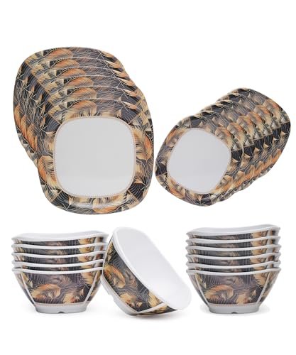 Bataniya Triple Coated 24-Piece Dinner Set, a Pinnacle of Durability and Elegance in Melamine Crockery Brown