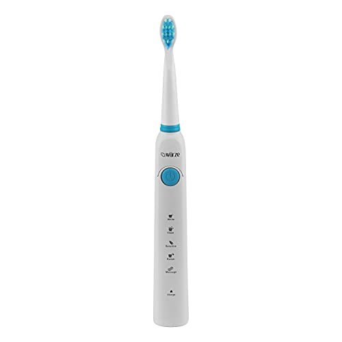 Wurze Sonic Electric Rechargeable Toothbrush 1901 Series with Sonic Technology, for Men, Women, Adults with 5 Modes Better Interdental Cleaning | Ipx7 Waterproof | 40,000 Strokes/min | 4 Hour Charge Lasting Upto 30 Days | 3 Brush Head | Extra Soft Bristles