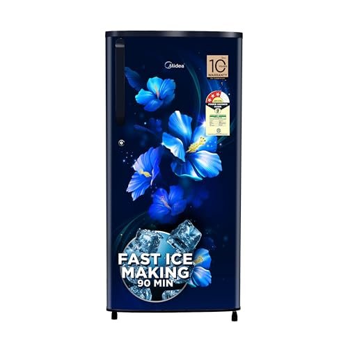 Midea 215 L 3 Star Direct Cool Refrigerator (MRD215D3HPDB, Blue, Big Flower, 2025 Model)