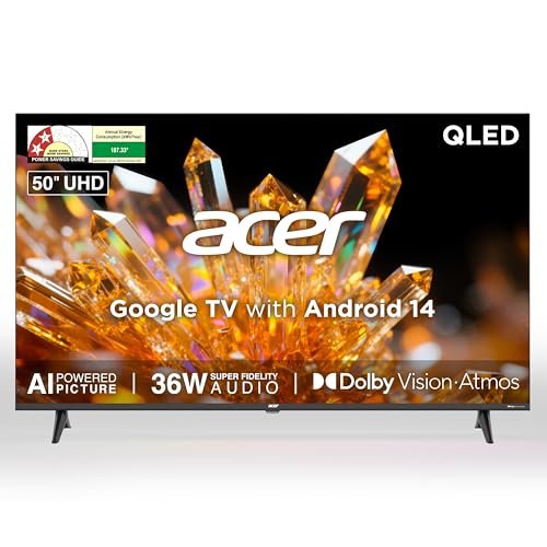 acer 127 cm (50 inches) Ultra V Series 4K Ultra HD Smart QLED Google TV AR50QDVGU2875BD