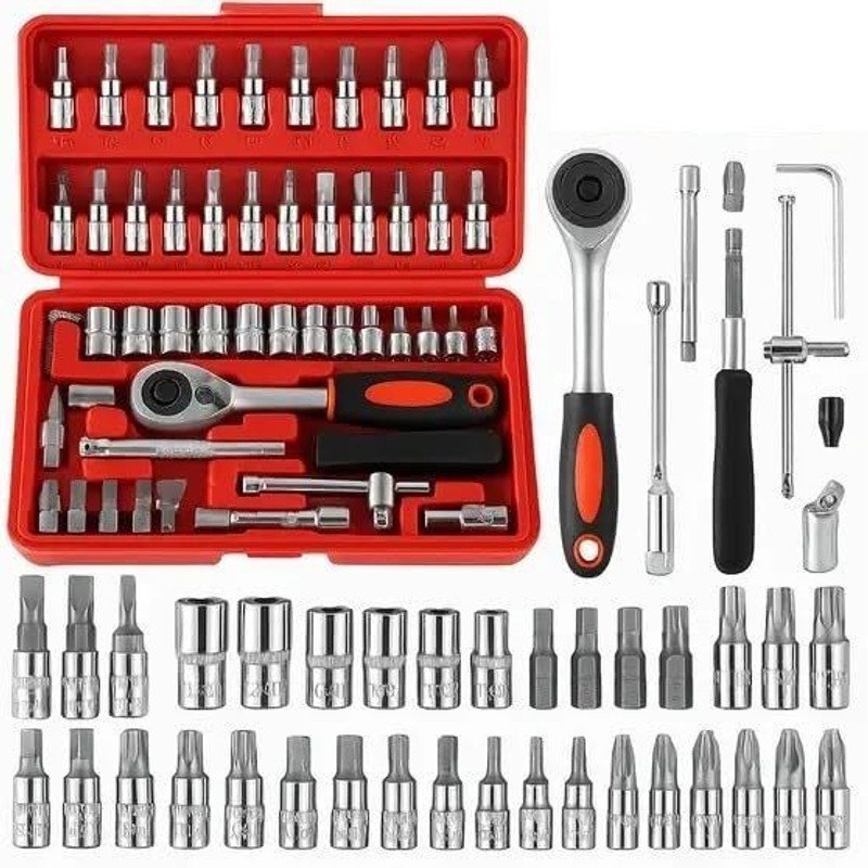 DEAGAN 46PCS Sockets Extension Bars,Mechanic Tool Kits for Household Repair Socket Set Socket Set(Pack of 46)