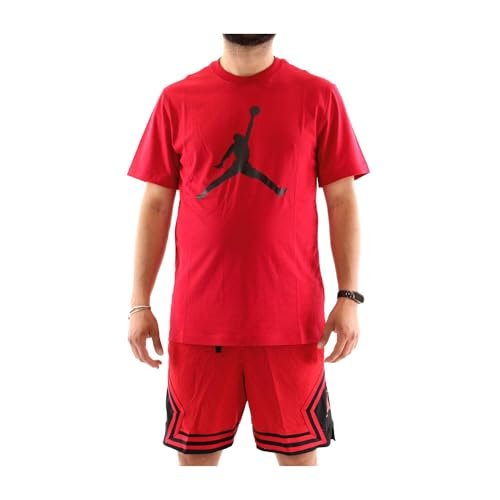 Nike Men Cotton Graphic Regular Fit T-Shirt (CJ0921-687_Gym Red/Black,Small)