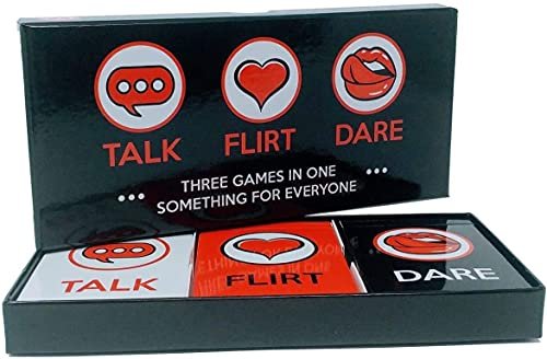 Tickles 3 in 1 Fun & Romantic Game Night Box Set with Conversation Starters, Flirty Games and Cool Dares – Choose from Talk, Flirt Or Dare Cards for Couples Adults (Ages: 18+)