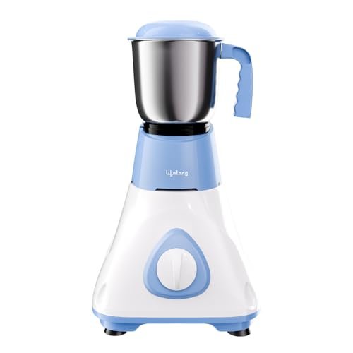 Lifelong Mixer Grinder for Kitchen | Mixer Grinder with 1 Multipurpose Jar, 3-speed Control, Overload Protection & Compact Design | ISI Certified with ABS Body & Stainless Steel Blade (Blue, LLMG11)