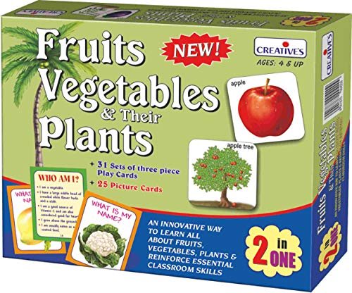 Creative Educational Aids P. Ltd. – CRE1017 Fruits, Vegetables And Their Plants Card Game (Multi-Color)