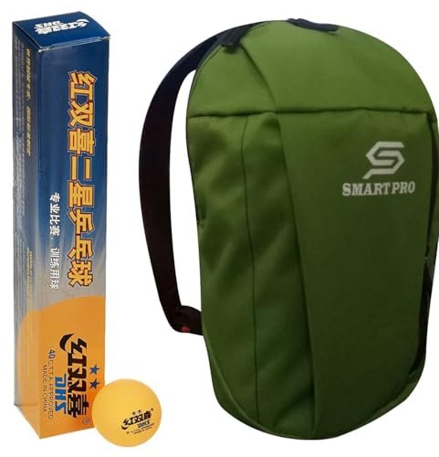 DHS TT Ball 40MM 2 Star Orange (6 Pcs Box) 42 PCS with Smart PRO TT Special Cover Speed Green