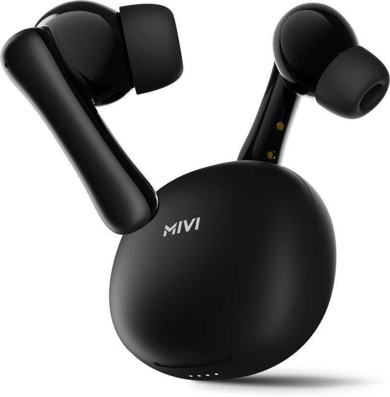 Mivi DuoPods Storm [New launch], 60 Hrs, 13mm Drivers, Fast Charging, BT v5.3 Bluetooth(Raven Black, True Wireless)