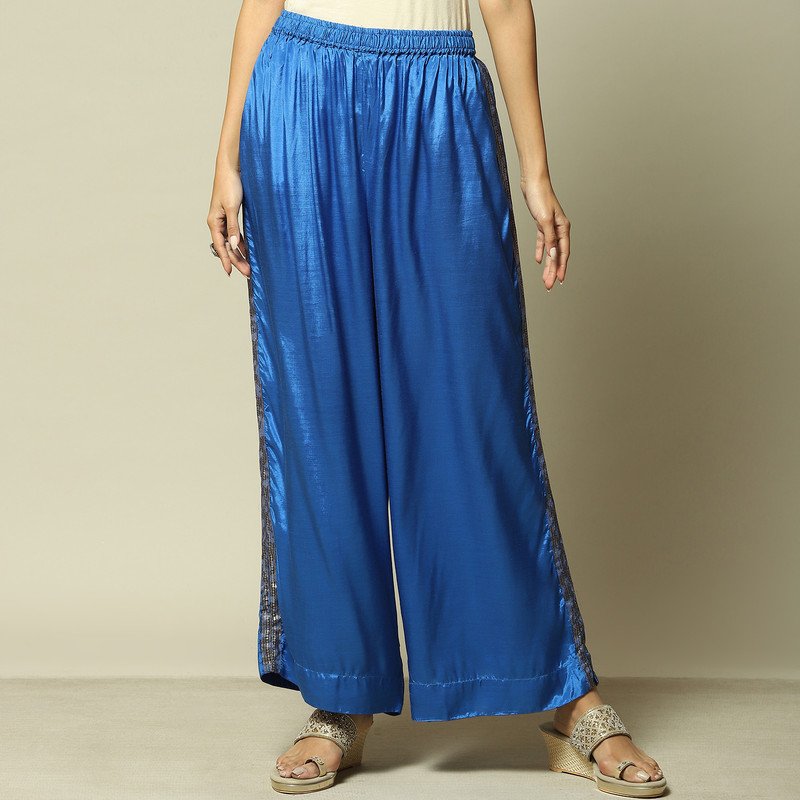 RANGRITI Regular Fit Women Blue Trousers