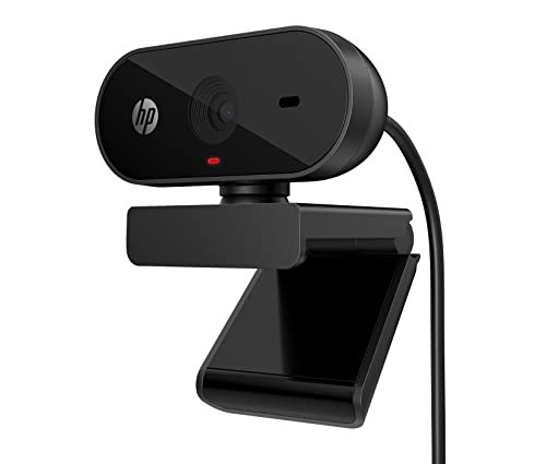 HP 320 FHD Webcam 1080 Full HD 30fps – Plug and Play Setup, Wide-Angle View for Video Calling on Skype, Zoom, Microsoft Teams and Other Apps/ 1 Year Warranty (53X26AA),Black