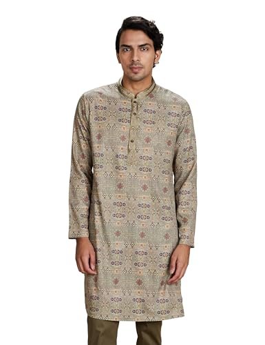 Amazon Brand – Symbol Men’s Mid Length Festive Kurta 37″_SY-A23-MNA-MKT-119_Green_2XL