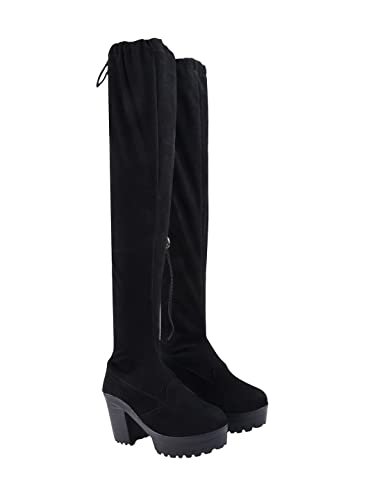 Shoetopia girls Tony Black Over-the-Knee Boot – 4 UK (Girls-Tony-Black)