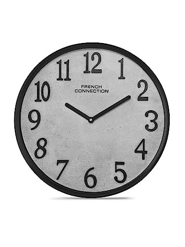 French Connection Luxury Wall Clock with Grey Luxury Dial – Size: 12 Inches – FCWC12-B