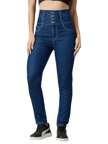AKA Chic Women’s Regular Rise Skinny Jeans (AKCB 1031_Mid Blue_28)