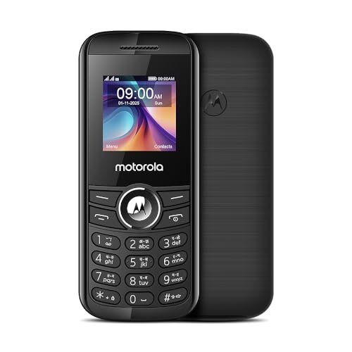 Motorola All-New A100 Single Sim keypad Phone | 2 Years Replacement | Long Lasting Battery | Loud Sound | Wireless FM | (Black)