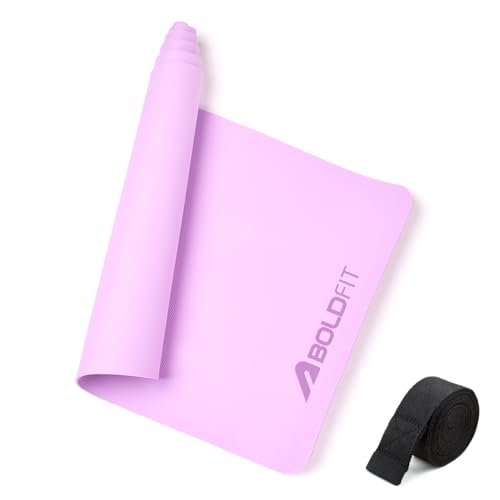 Boldfit Yoga Mats For Women Yoga Mat For Men Exercise Mat For Home Gym Mat Anti Slip YogaMate 5mm Workout Mat YogaMat For Kids Yoga Mate Gym Mats – Purple