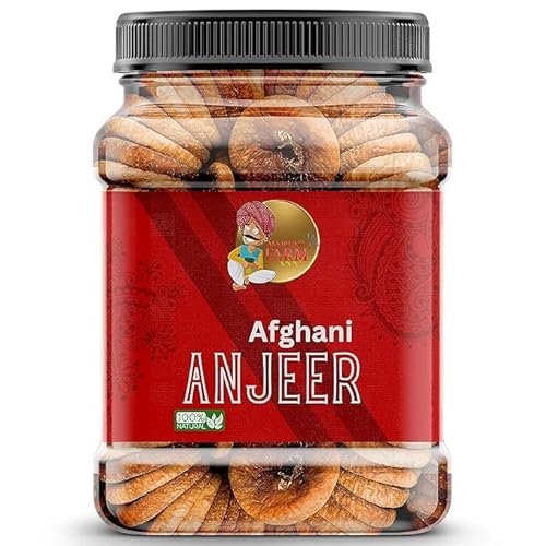 Marwadi Farm Afghani Anjeer Naturally Dried Figs | Soft Texture and Rich Taste | Authentic Flavor | Family Pack (1kg, Afghani Anjeer)