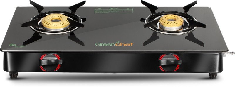 Greenchef Ebony Glass Manual Gas Stove(2 Burners)