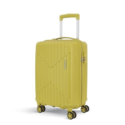 KAMILIANT by American Tourister Cabin Savvy 55 Cms Small (PP) Hard Sided 8 Wheels Spinner Luggage/Suitcase/Trolley Bag (Cress Green) (Double Wheel)