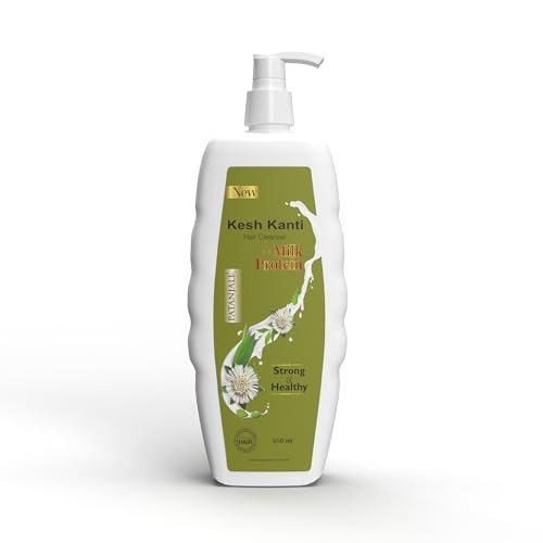 Patanjali Kesh Kanti Hair Cleanser Milk Protien Shampoo, Herbal Care for Healthy Hair, Suitable for All Hair Types (650 Ml)
