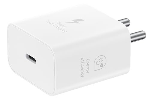 Samsung Original 25W Type-C Travel Adaptor with Cable for Galaxy S10 & Higher Models/Note Series, White