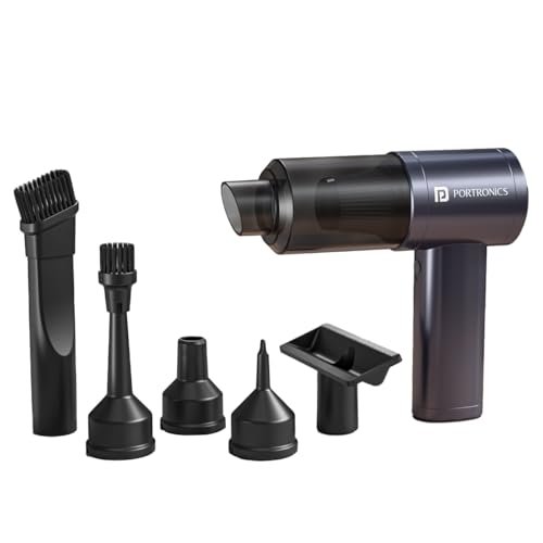 Portronics Mopcop Pro 2-in-1 Vacuum Cleaner & Air Blower, 10000Pa Powerful Suction, Handheld Cordless Design, Rechargeable Battery, Brushless DC Motor, Low Noise, for Car, Home, Appliances Cleaning