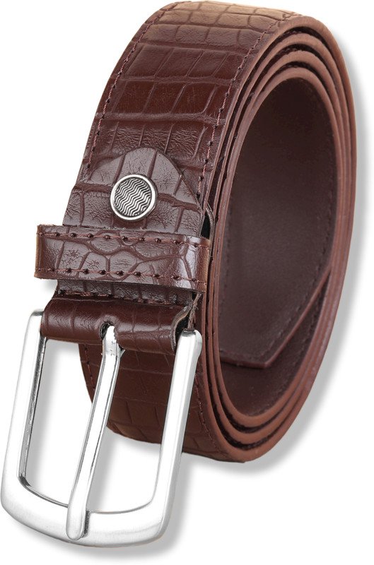 METRONAUT Men Casual, Evening, Formal, Party Brown Artificial Leather, Texas Leatherite Belt