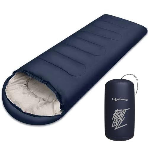 Lifelong Sleeping Bag for Adults – Winter Sleeping Bags Certified for Temperatures 4°C to 10°C – Mummy Shape Foldable Camping Bed Height Upto 6’5”feet – Travel Accessory for Camping, Hiking, Trekking