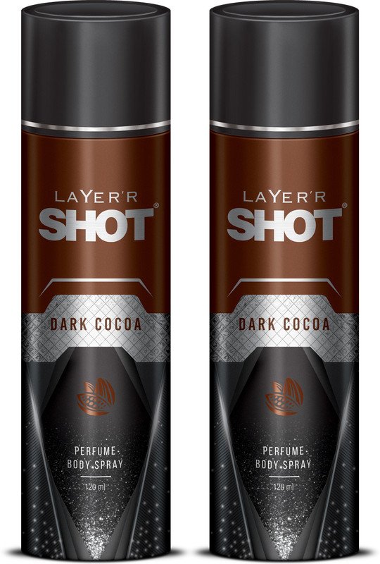 LAYER’R Shot Dark Cocoa Deodorant Spray  –  For Men(240 ml, Pack of 2)