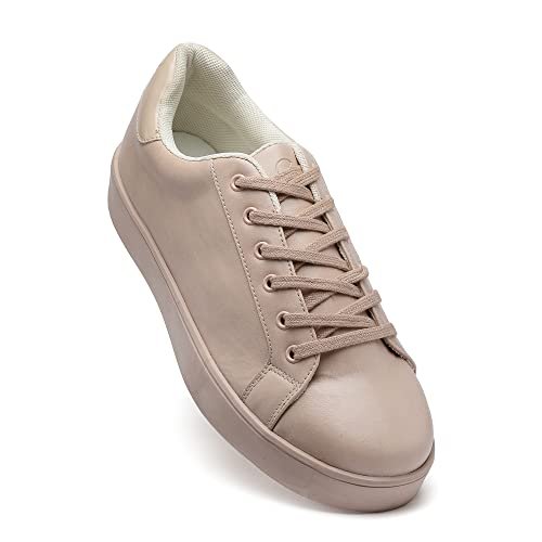 Glaze | Lightweight Soft Comfortable with Extra Cushion Lace-Up Casual Sneaker for Women | Peach | UK6