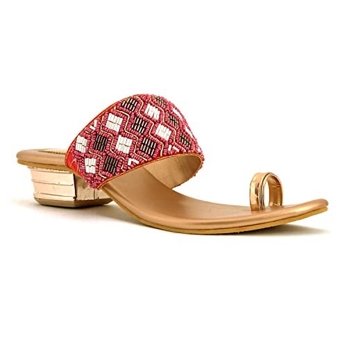 Khadim’s Pink Block Heel Slip On Sandal for Women (5680135)