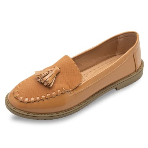Sixth Street Women’s Casual Comfortable and Lightweight Ballerina Ballet Flats-Tan-(Size-37)