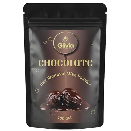 Glivia Chocolate Full Body Wax Powder for Women and Men – Facial Hair Removal For Woman Painless Bikini Wax Powder Hair Remover Brazilian Aloe Vera Herbal Home Waxing Solution Organic 100g