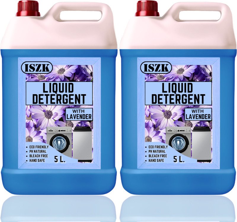 ISZK Liquid Detergent 10L Fabric Softening Agents Included Lavender Liquid Detergent(2 x 5000 ml)