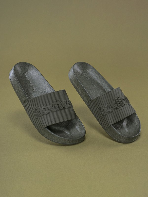 RED TAPE Men Slides(Olive , 11)