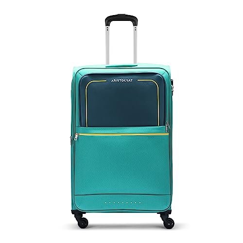 Aristocrat Evolve 4W Strolly | Check-In Polyester Softshell Sided 4 Wheels Spinner Inline Trolley Bags (Large), H-36 Centimeters, Multicolor