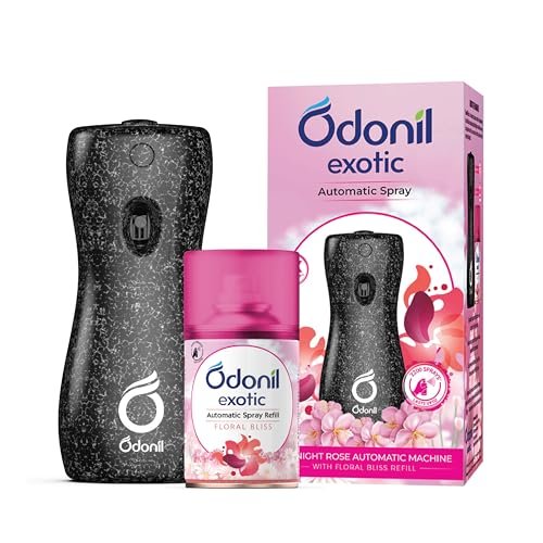 DABUR Odonil Exotic Automatic Spray-225Ml|Machine + 1 Refill|Floral Bliss|2X Long Lasting|2200 Sprays Guaranteed|Lasts Upto 60 Days