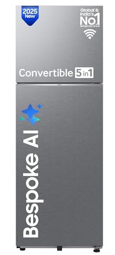 Samsung 396 L, 3 Star, Convertible 5-in-1, Digital Inverter, Frost Free Double Door, WiFi Enabled Bespoke AI Refrigerator (RT41DG6A4DSLHL, Ez Clean Steel/Real Steel)