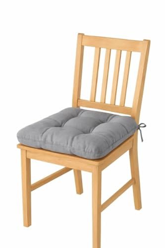 A Decor Soft Cotton Chair Cushion Pad 40×40×4 cm| Comfortable Washable Seat Pad for Dining, Office & Study Chairs Pack of 1| (Grey)