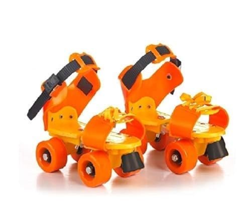 Supreme Deals Supreme Latest Designed Roller Skates With Front Break For Kids Age Group 4-12 Years Adjustable Inline Skating Shoe (Orange Or Green Color)
