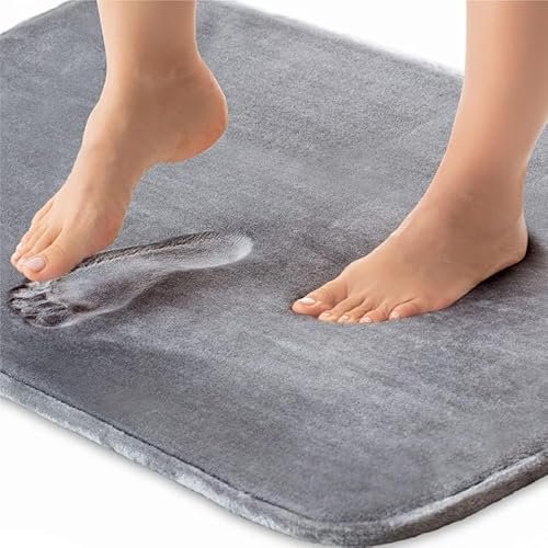 BSB HOME All Purpose Non Slip Anti-Skid – Memory Foam Door Mat, Kitchen Runner Super Absorbent – Quick Dry | Water soak (16″ x 24″, Grey)