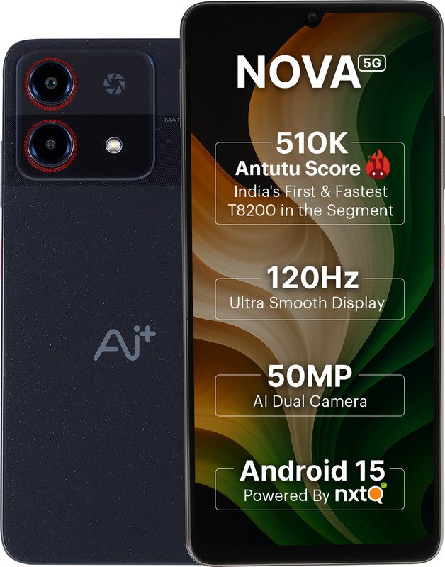 Ai+ Nova 5G (Black, 128 GB)(6 GB RAM)