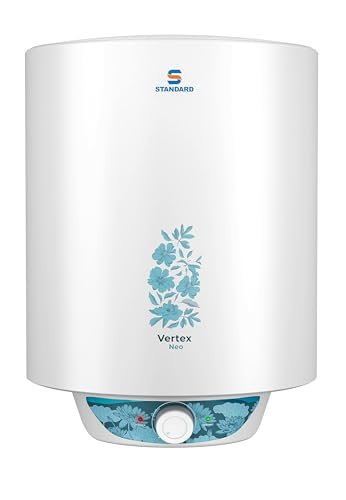 Standard By Havells Vertex Neo 4 Star 15L Storage Water Heater(Geyser)|Faster Heating|Safe to Use|Saves Electricity|Hydro Guard Coated Anti Rust Tank|Temp. Setting Knob|5 Yr. Tank Warranty| White