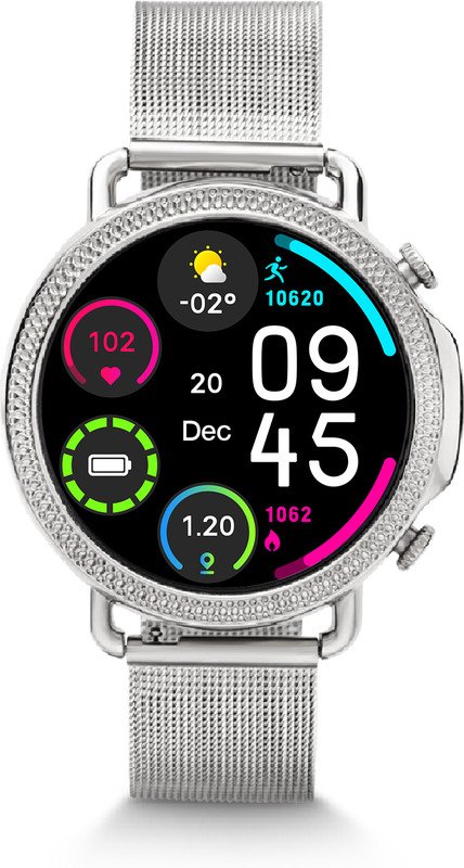 Lifelong Ornate Smartwatch For Women with HD Display|Body Temprature |24×7 Heart Rate Smartwatch(Silver Strap, Free)